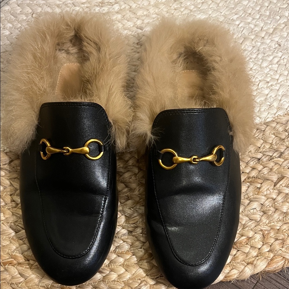 Elegant Black Loafers with Gold Accents